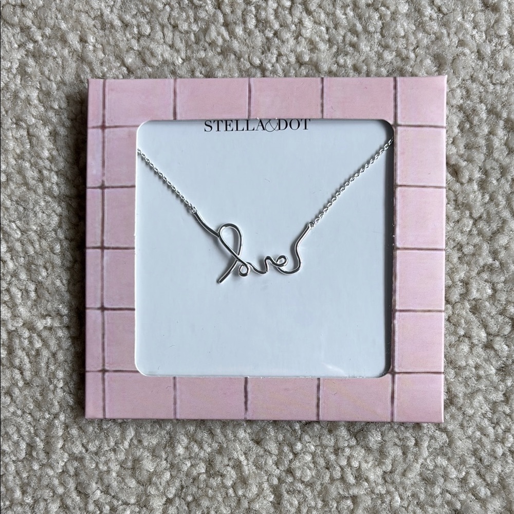 Stella & Dot silver “love” necklace - NWT